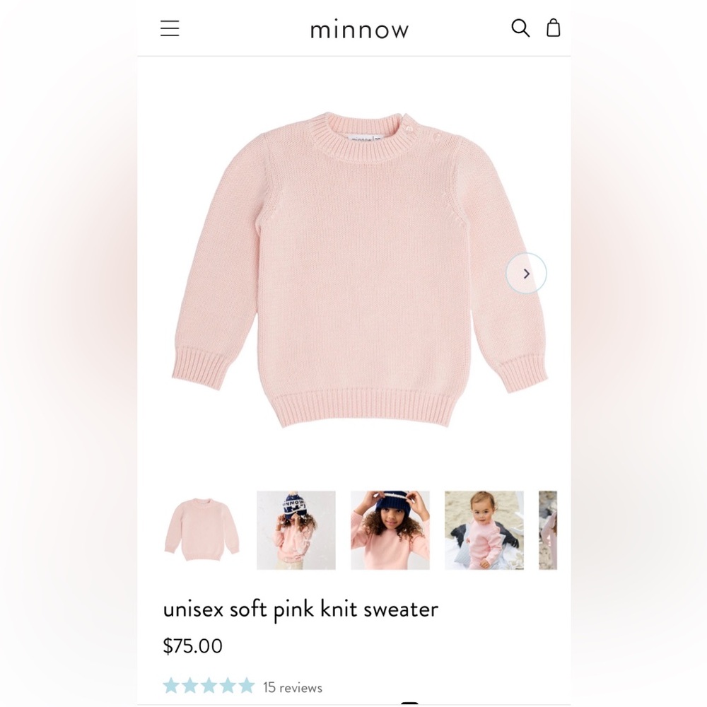Minnow Soft Pink Knit Sweater for Kids